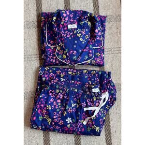Bedhead Pajama Set Organic Cotton Sateen Jungle Cat Women’s 2X Pants Top Blue
